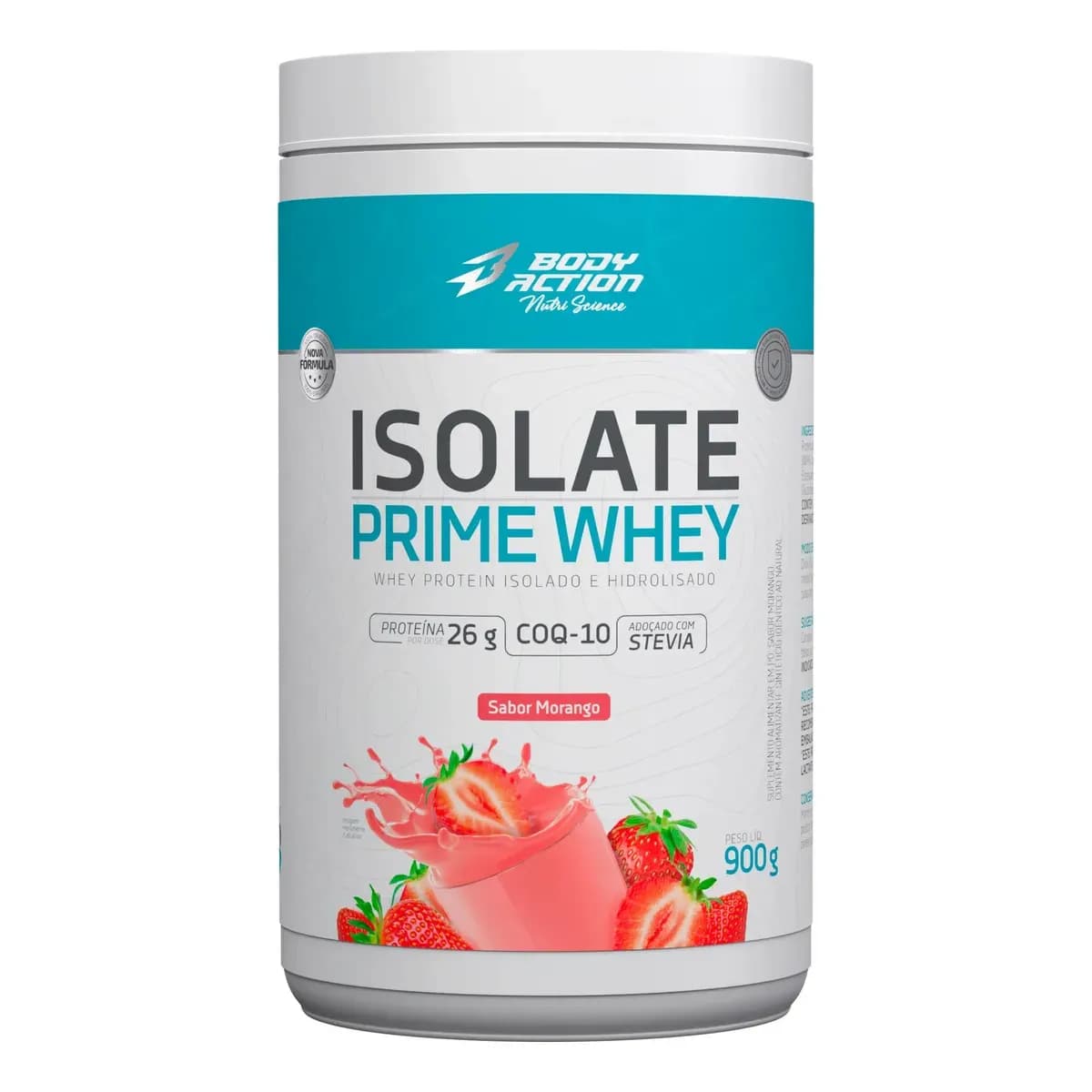 Proteína Bodyaction Nutri Science Isolate Prime Whey em pó sabor Morango x 900g