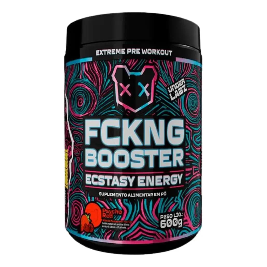 Fckng Booster Pré Treino Under Labz Ecstas Energy 600g Sabor Psycho Red