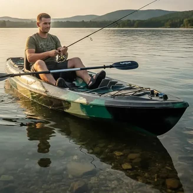 Caiaque de Pesca Karmarine K1 Pró Fibra c/ Cadeira + Remo