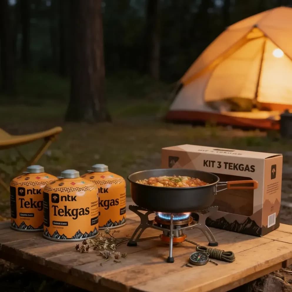 Kit 3 Kit De Fogão Fogareiro Cozinha Para Camping Ntk Tekgás Amarelo