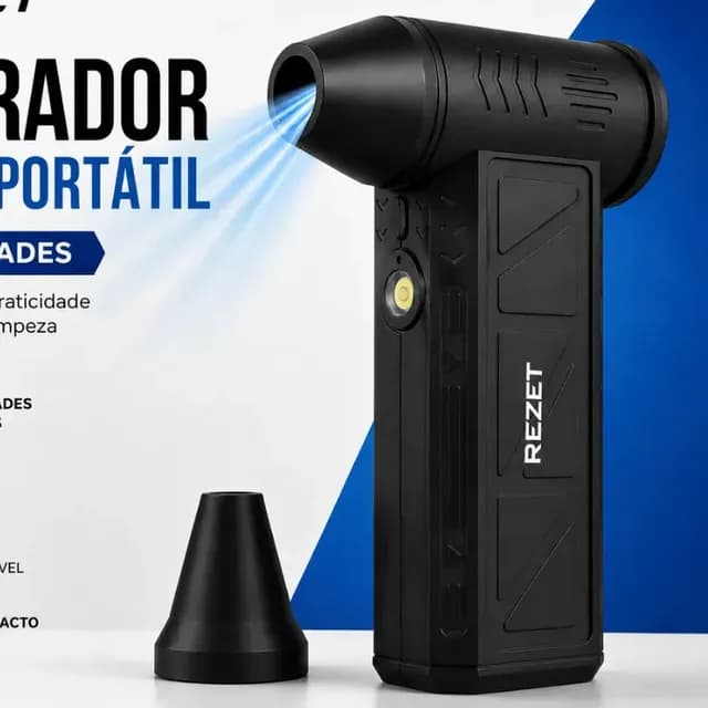 Soprador Ar Turbo 130000rpm Sem Fio Recarregável Usb 3 Níveis