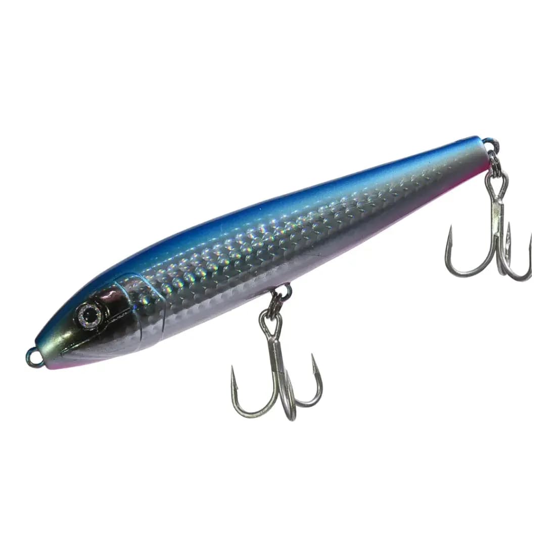 Isca Artificial Nelson Nakamura Sará Sará de 12cm para Pesca de Superfície Cor Azul Holográfica