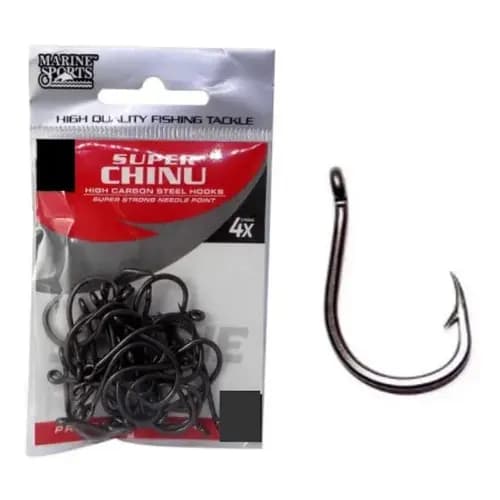 Kit 30 Anzóis Marine Sports Super Chinu Nº8 Aço Carbono Pesca