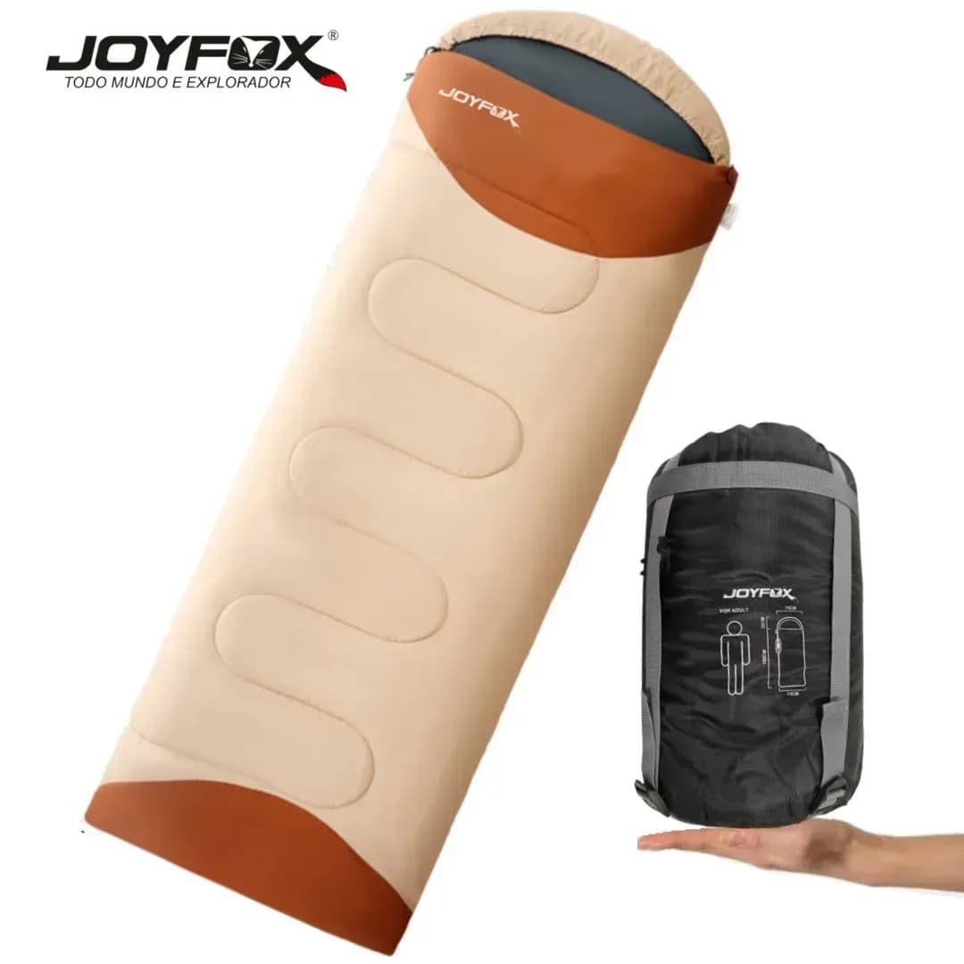 Saco de Dormir Individual Joyfox Térmico e Impermeável com Saco de Compressão