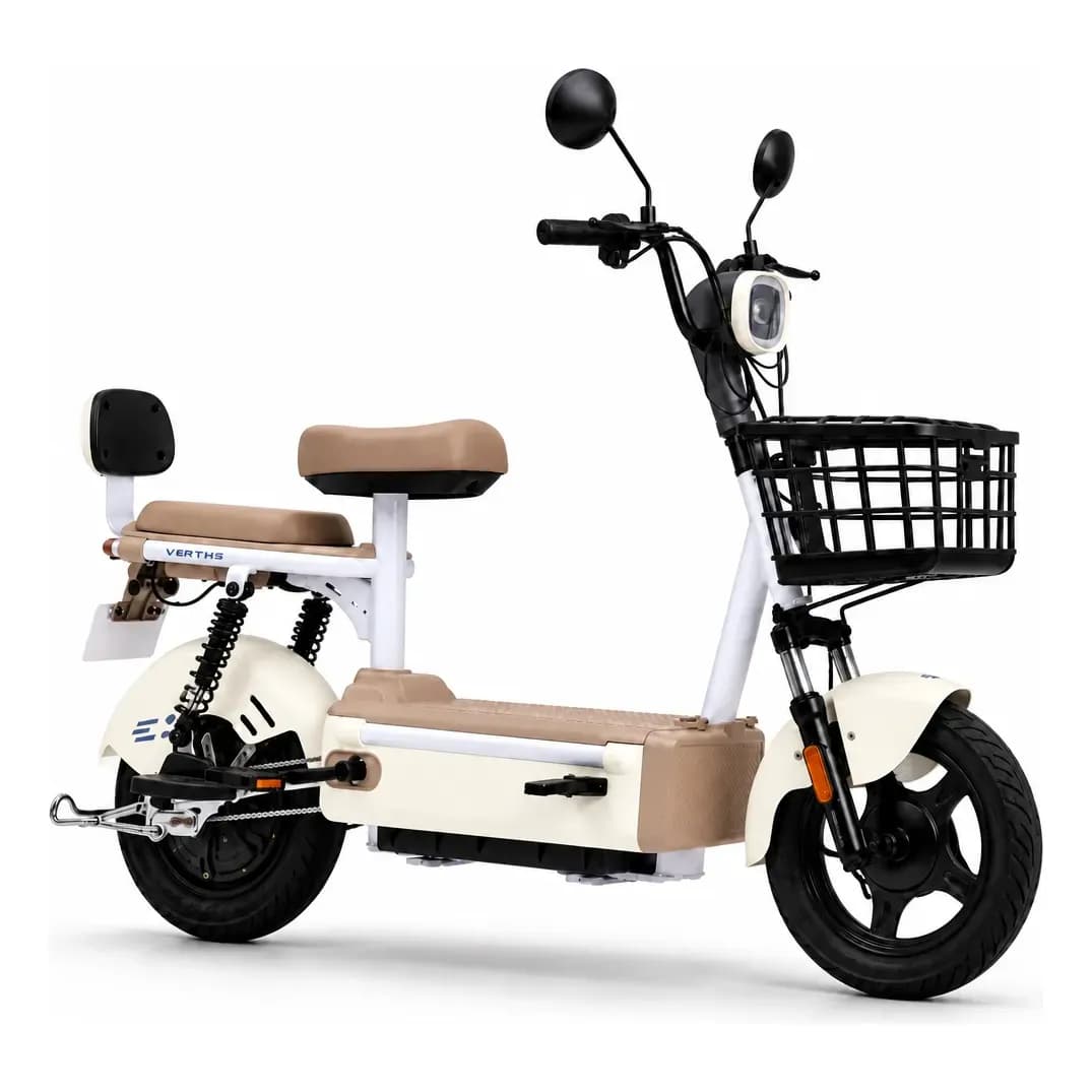 Moto Scooter Elétrica 500w Sem Cnh 32km/h Cesto Banco Duplo Branco Não Se Aplica