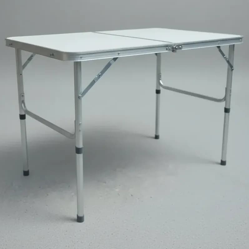 Mesa Dobrável Maleta Portátil Alumínio Camping Praia 90x60 Cinza