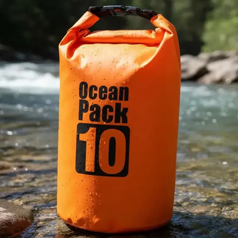 Saco Estanque Prova Agua 10 Litros Mochila Impermeável Bag Laranja