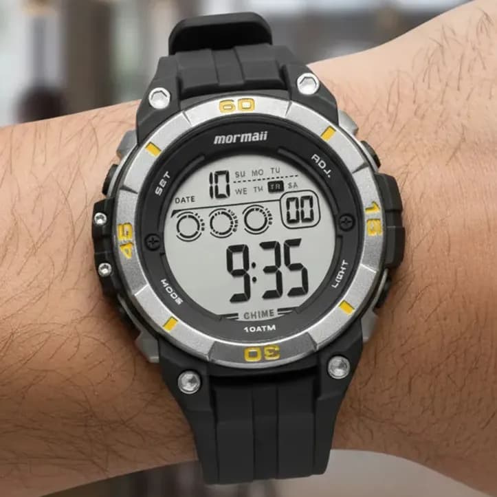 Relógio Mormaii Masculino Wave Preto - Molcdaav/8y com Caixa de Polímero  e Pulseira de Silicone à Prova D Água Esportivo e Casual