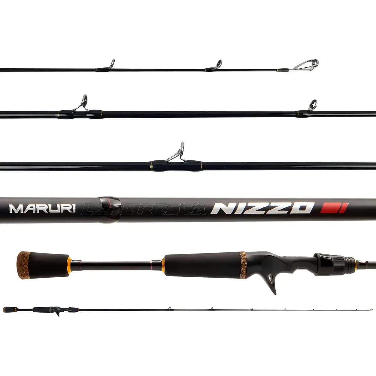 Vara Carretilha Nizzo C-581l 1,73m 6-12lbs 1 Parte - Maruri Cor Preto
