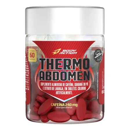Suplemento Bodyaction Thermo Abdomen Cafeína 240mg em pote 60 comprimidos