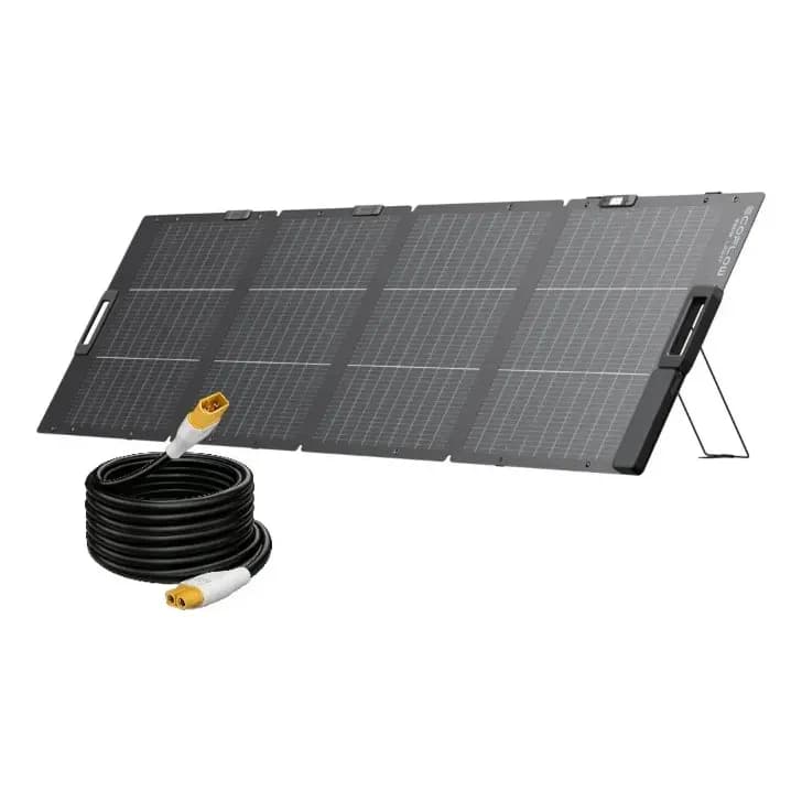 Painel Solar Portátil Ecoflow Bifacial 220w + Cabo Xt60 10m Preto 18.8v 21.4v