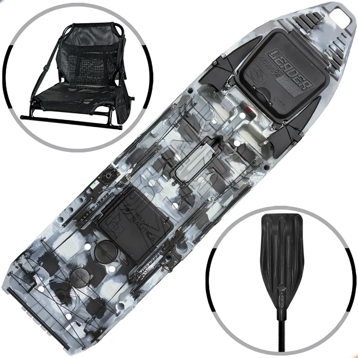 Caiaque Leader 1090 Milha Náutica Para Pedal E Motor 5hp