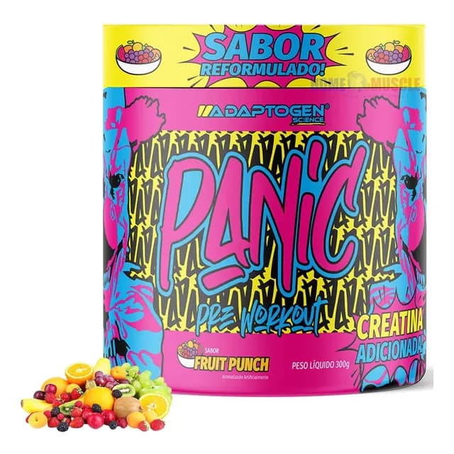 Panic Pré Treino 300g Adaptogen Sabor Suco De Frutas
