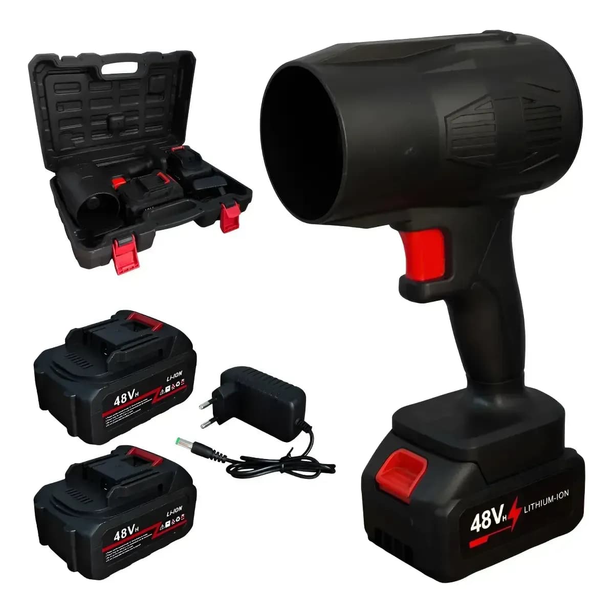 Soprador Turbo Portátil Recarregável 48v Com 2 Baterias Preto 127/220v