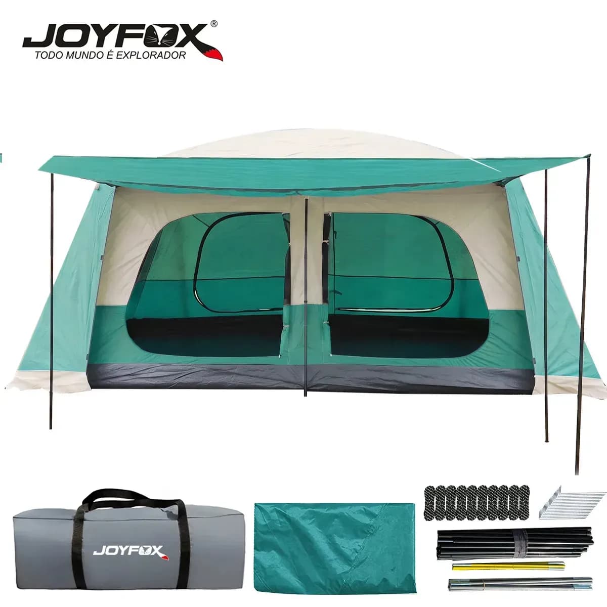 Barraca Camping Joyfox 420305200cm para 12 a 16 pessoas