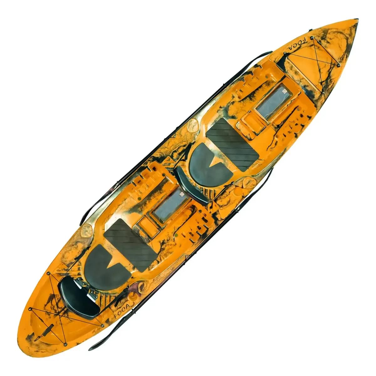 Caiaque Duplo Pesca New Foca Com Cadeirinha rega! Cor Laranja Neon