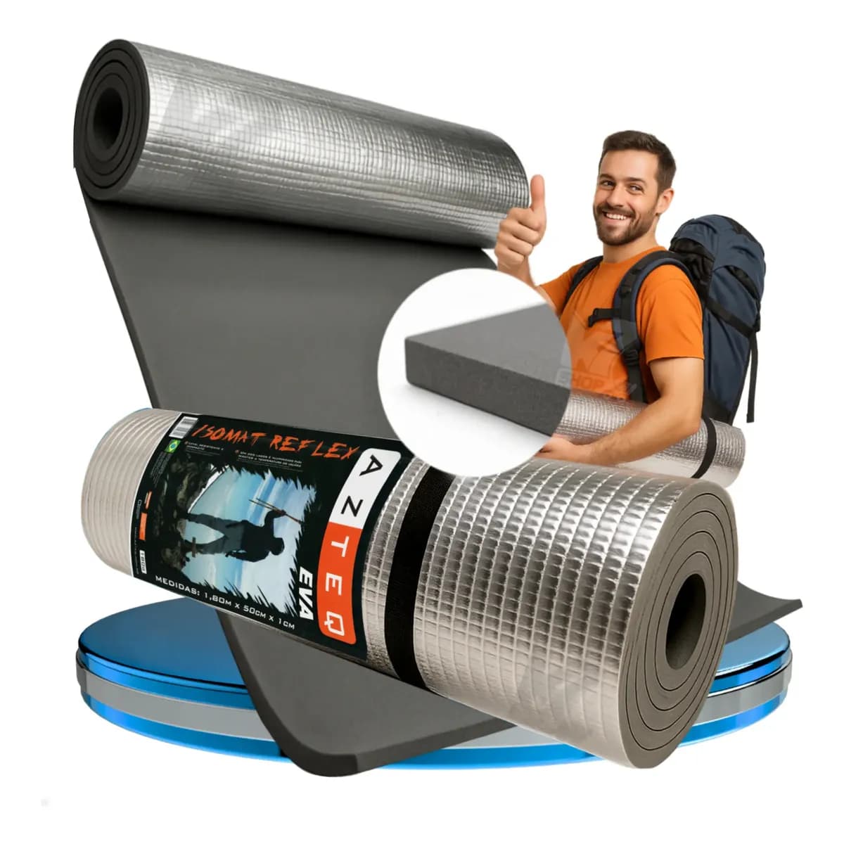 Isolante Termico Aluminizado Camping Azteq Reflex 10mm 1,8mt