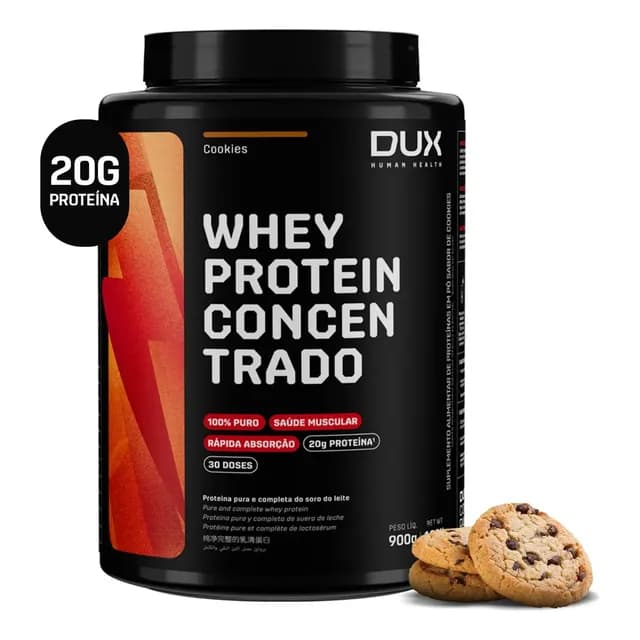 Whey Protein Concentrado de Cookies 900g com 20g de proteinas