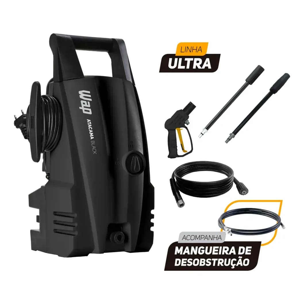Desobstruidora e Lavadora de Alta Pressão WAP Atacama Black Ultra 1400W 1500 PSI 127v