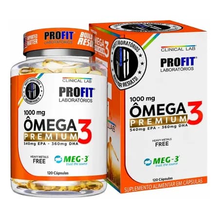 Ômega 3 Meg-3 Premium Alta Concentração Epa 540MG Dha 360MG- 120 Softcaps - Profit Laboratórios