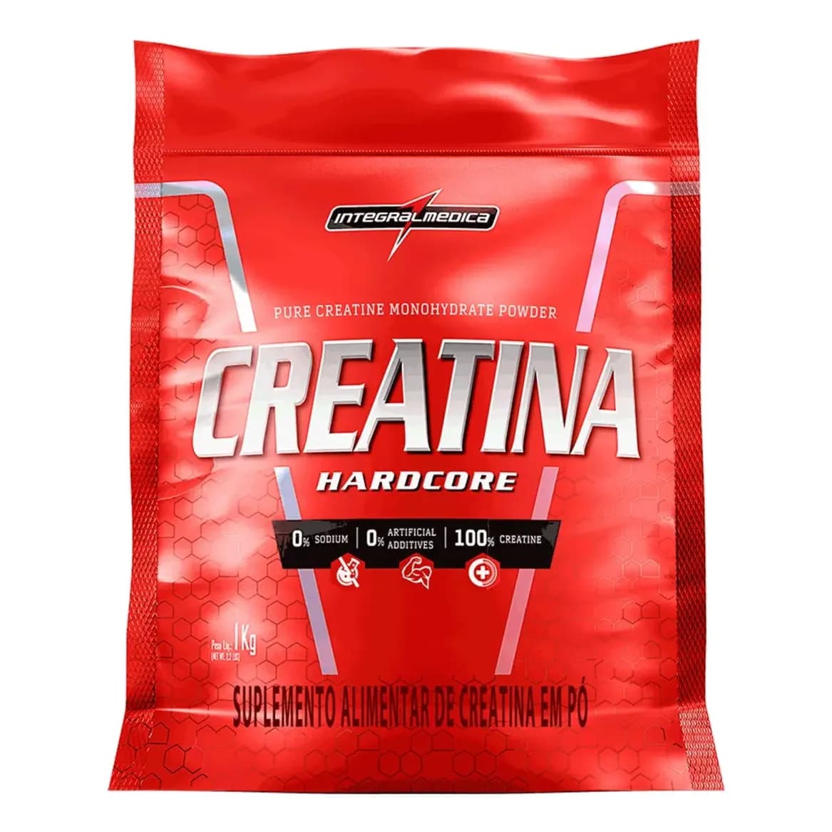 Creatina Integralmédica Monohidratada Hardcore em pó Sem sabor x 1kg