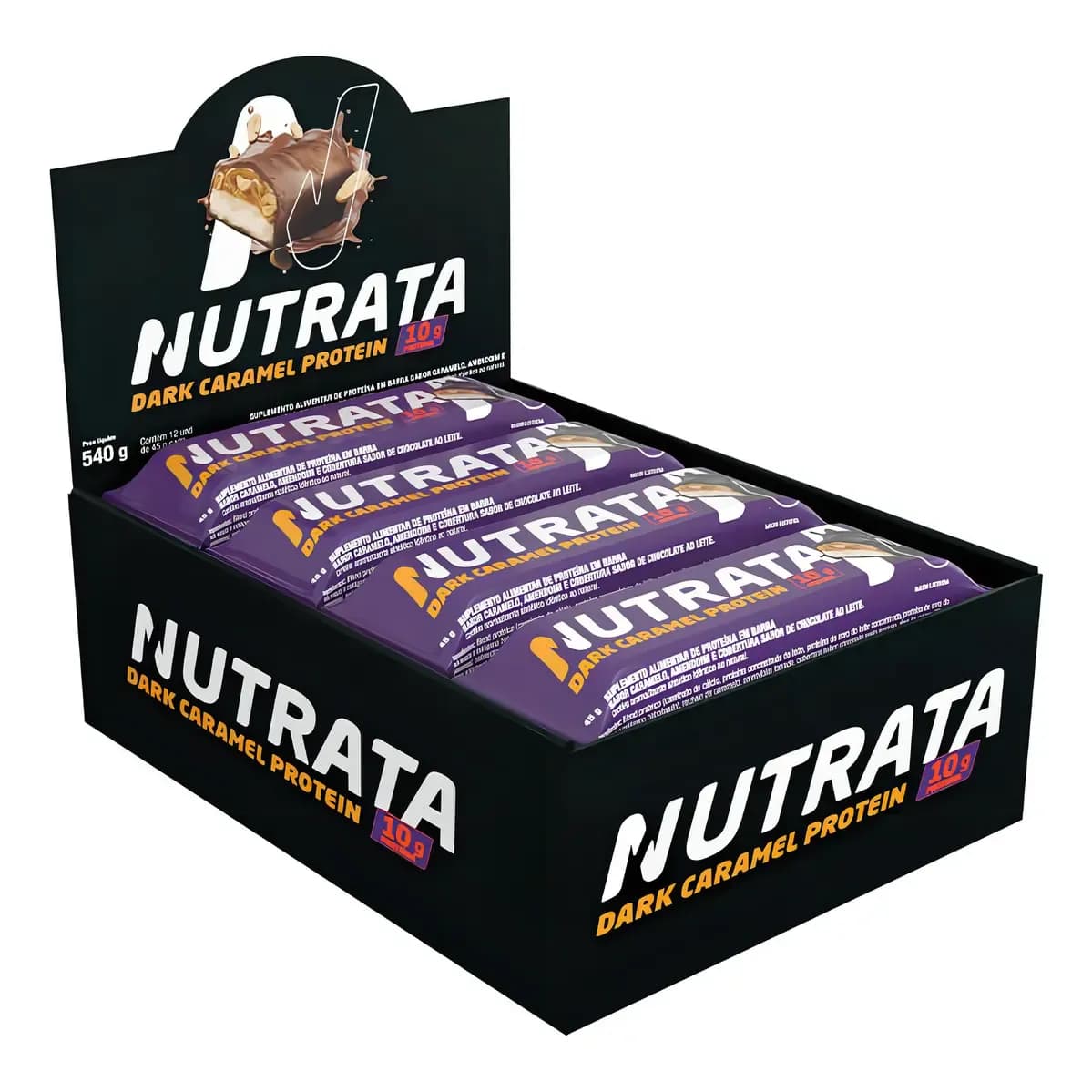 Suplemento em barra de proteína Nutrata Alimentar em sabor Dark Caramel x 400g