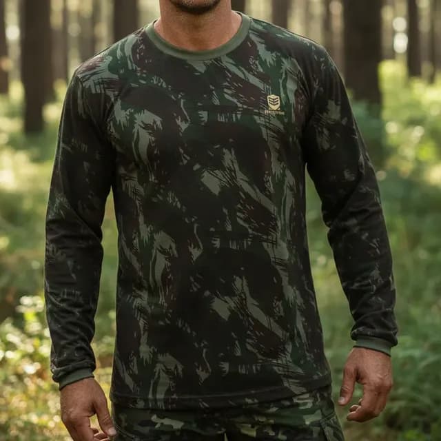 Camiseta Camuflada Manga Longa Pesca Caça Militar Promoção