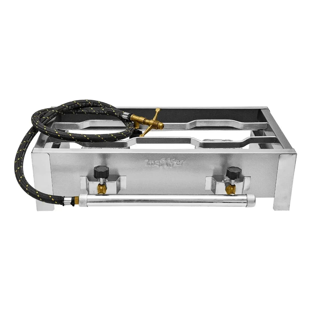 Fogão Industrial Portátil Maxfer 2 Bocas Inox Gás Chama Ajustável