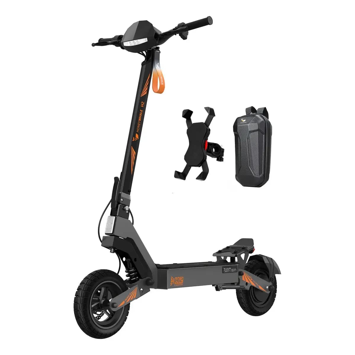 Honeywhale H2 Patinete Elétrico Dobrável Para Adultos, Motor De 1200w (máx), Velocidade Máxima De 50 Km/h, Autonomia De 50 Km, Bateria De 15ah, Honey Whale Scooter Eletrica Com Dupla Suspensão Cinza