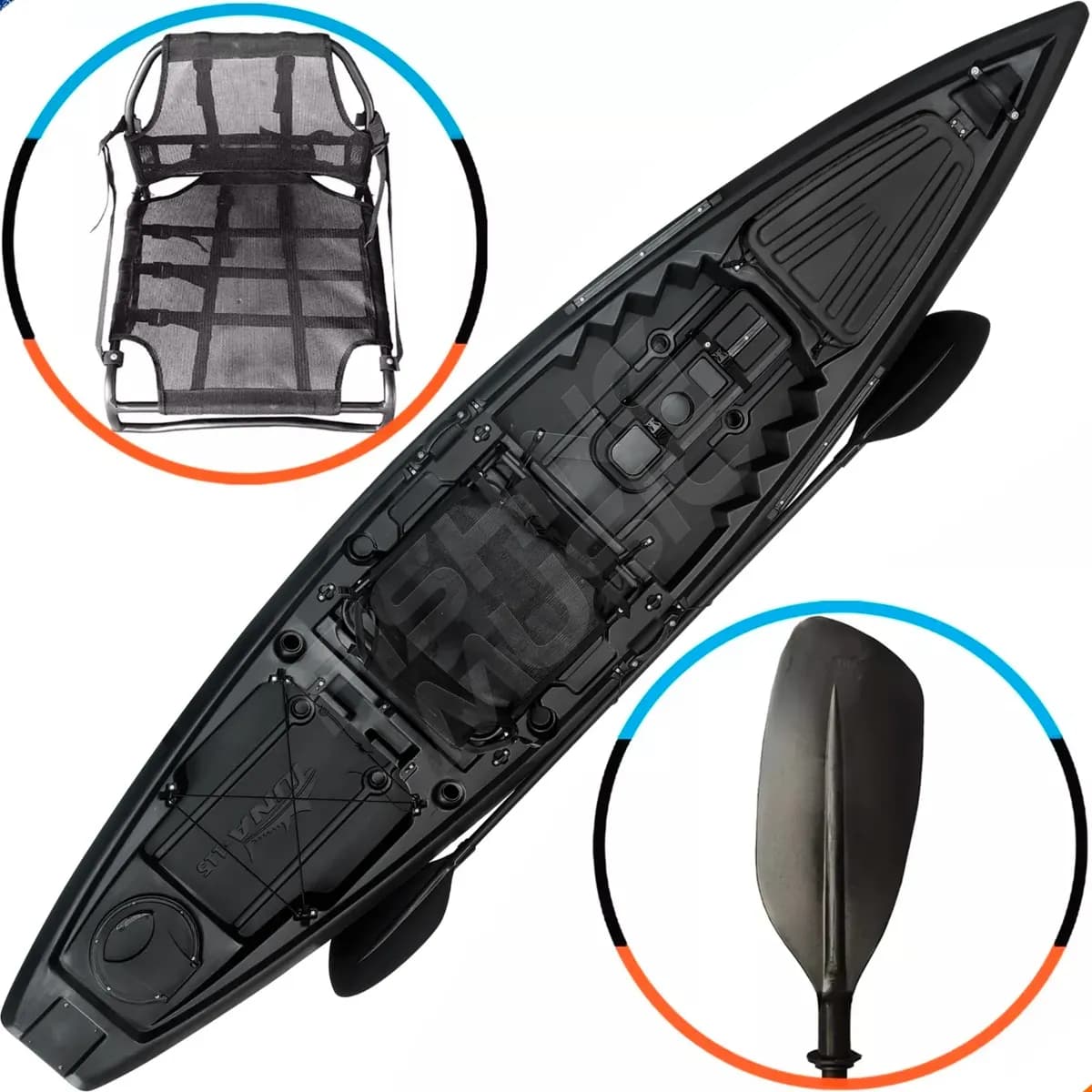 Caiaque Pesca Tuna 115 Completo Com Cadeira E Remo Hidro2eko