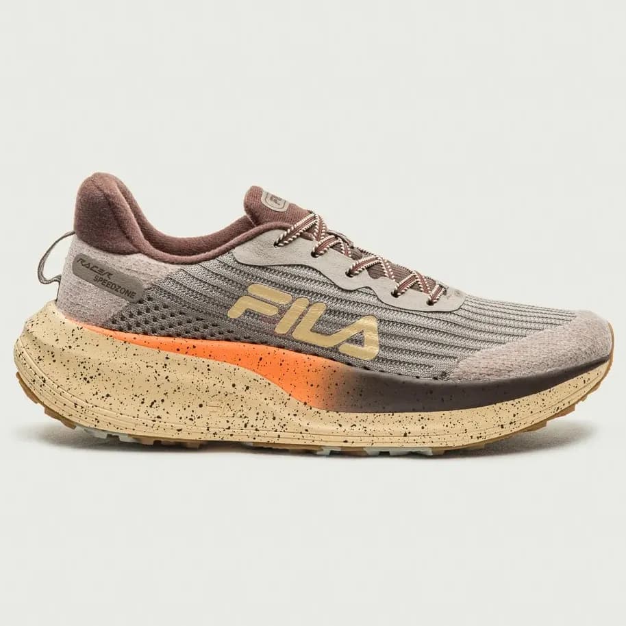 Tênis Feminino Racer Speedzone Tr Fila Oliva/marrom /creme Liso 37 Br