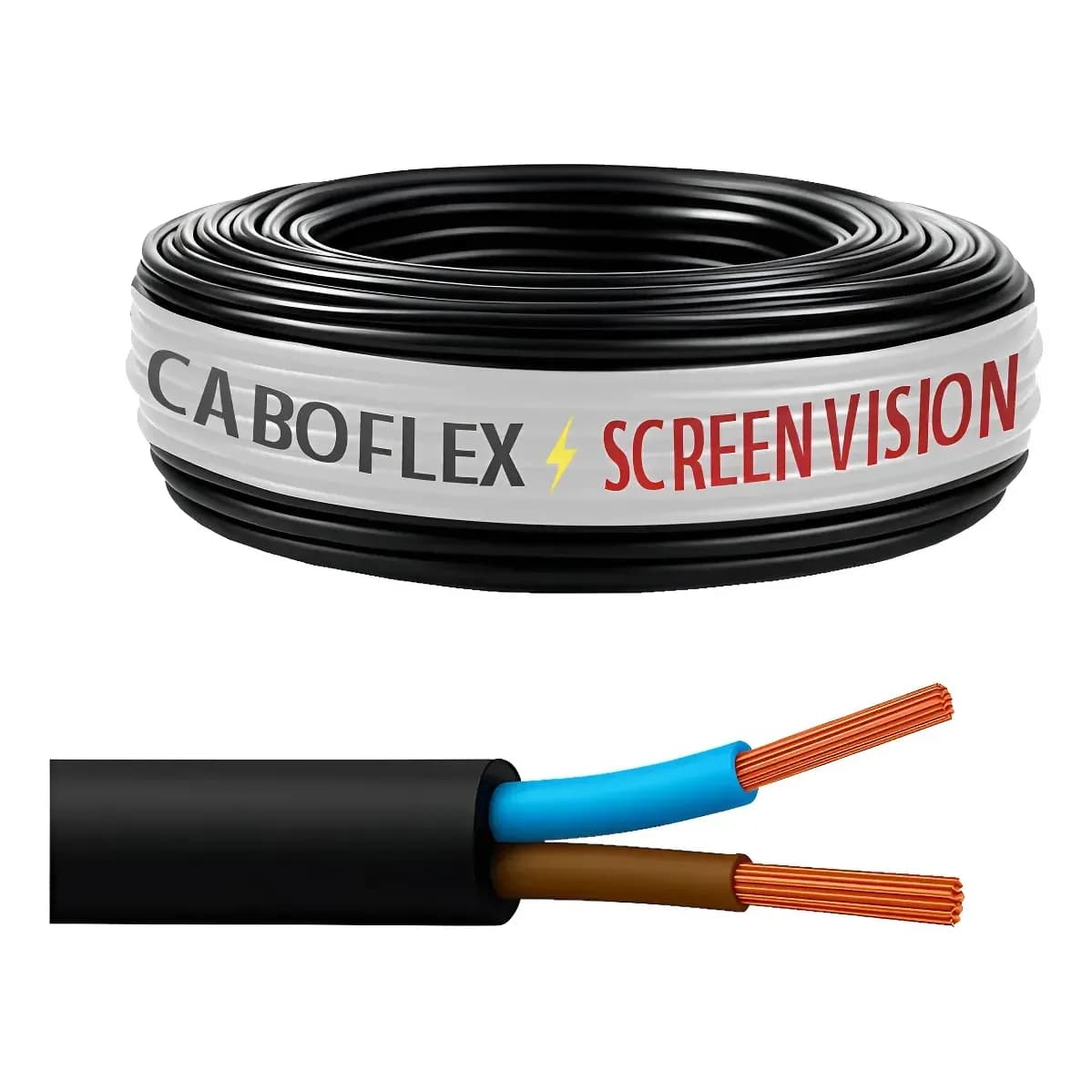 Fio Cabo Pp 2,5mm 2x2,5mm 2 Vias 25 Metros Screen Vision