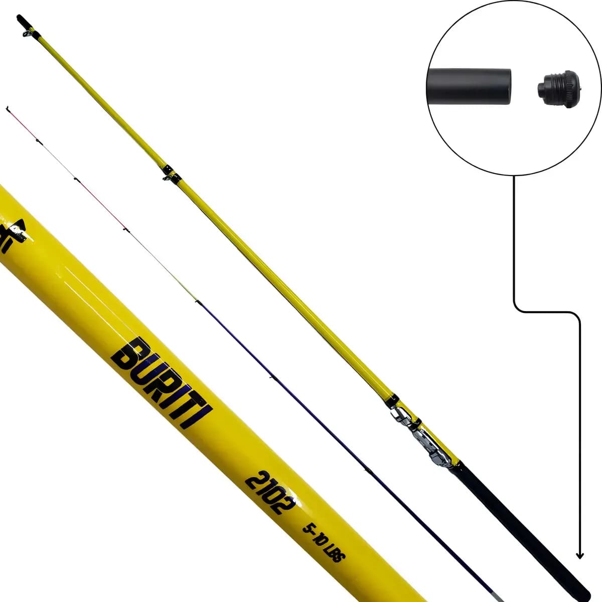 Vara Albatroz Buriti 2,10m 5-10 Libras P/ Tilapias E Piapara Cor Amarelo
