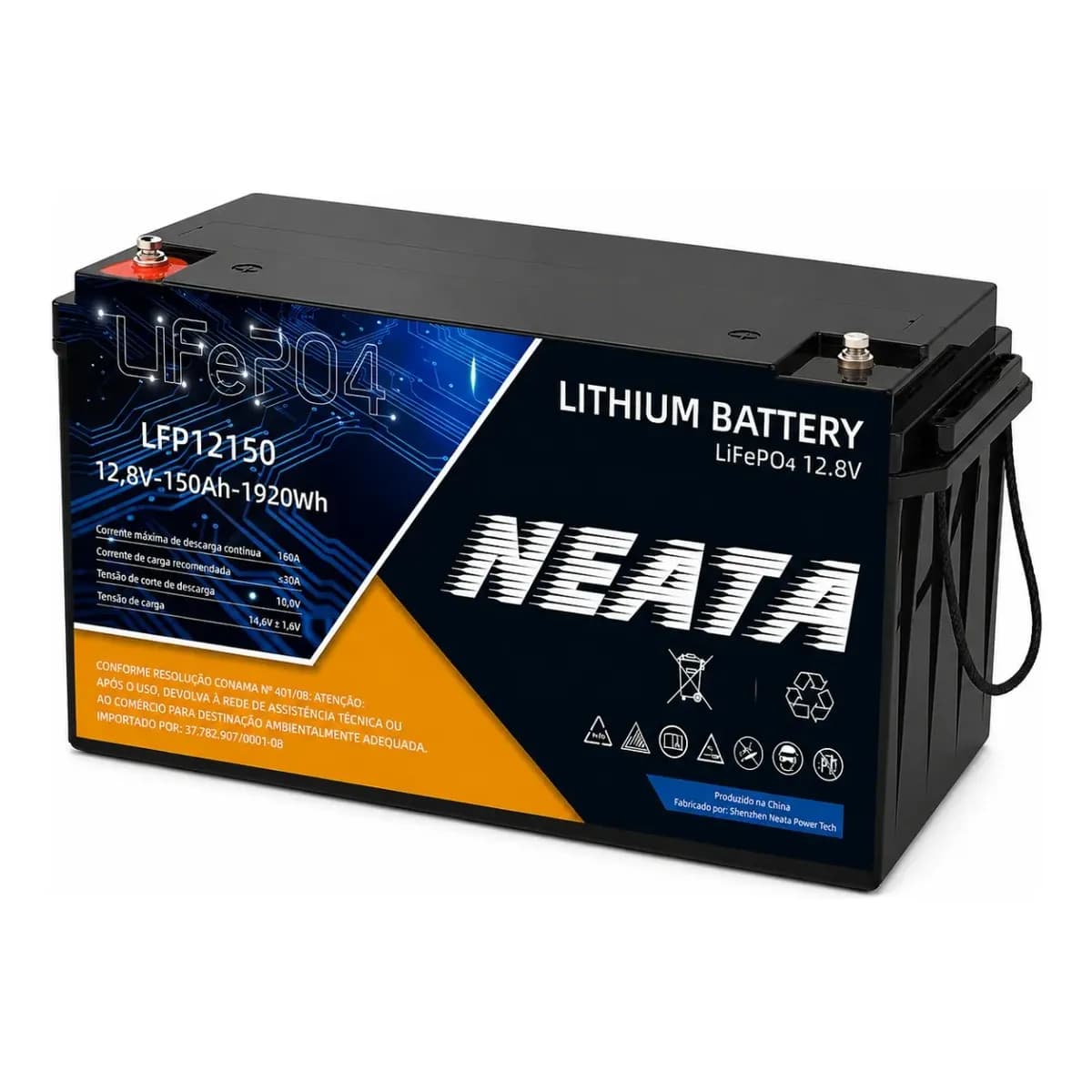 Bateria Solar Lifepo4 12,8v 150ah Motorhome Backup Bms