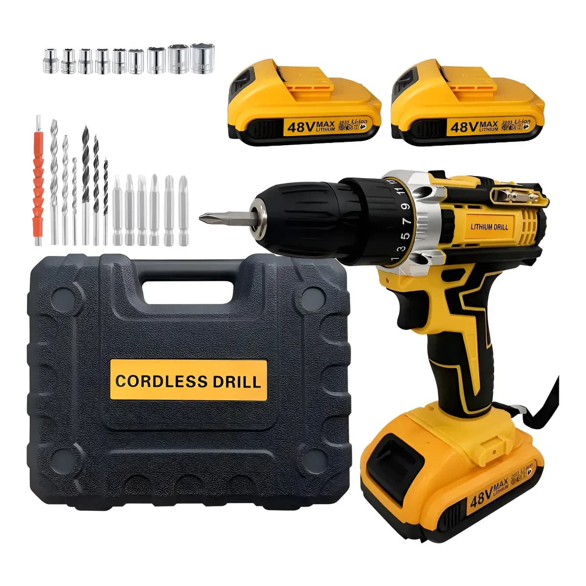 Parafusadeira/Furadeira 48V + 2 Baterias + Maleta e Acessórios