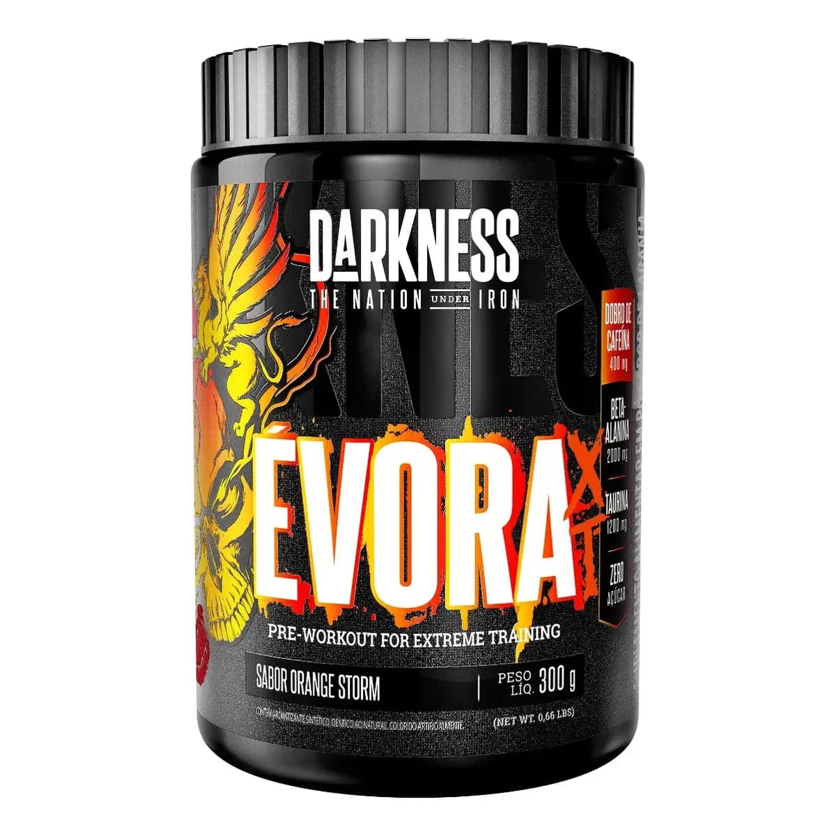 Suplemento em pó Darkness Pré Treino Évora sabor Laranja x 300g