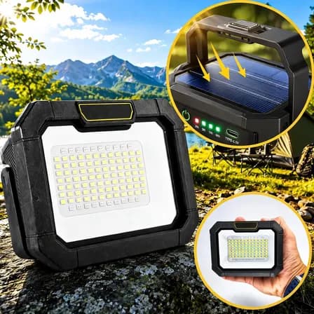 Lampião Solar Led Recarregável Acampamento Lâmpada Barraca