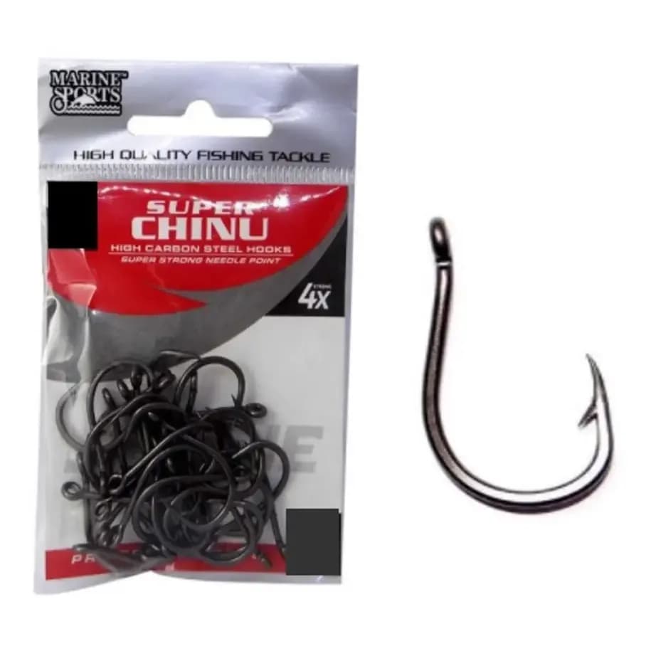 Kit 30 Anzóis Pesca Super Chinu 4x N-10 Aço Carbono Marine Sports