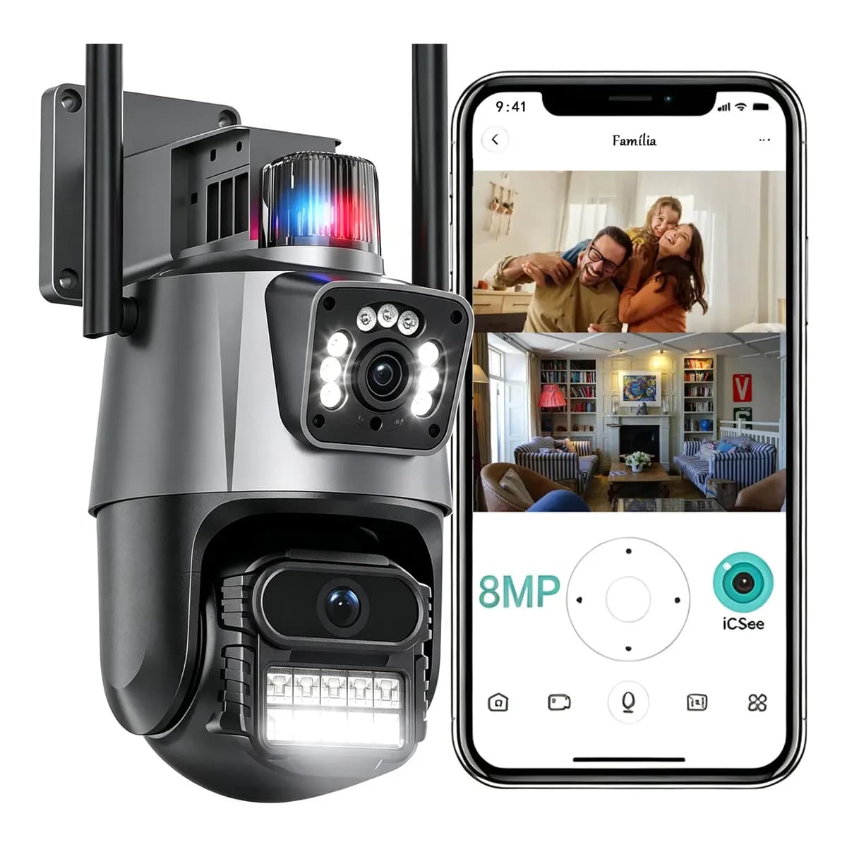 Câmera De Segurança 4k Speed Dome Ip Com Sirene E Alarme  Ipsky2-wifi
