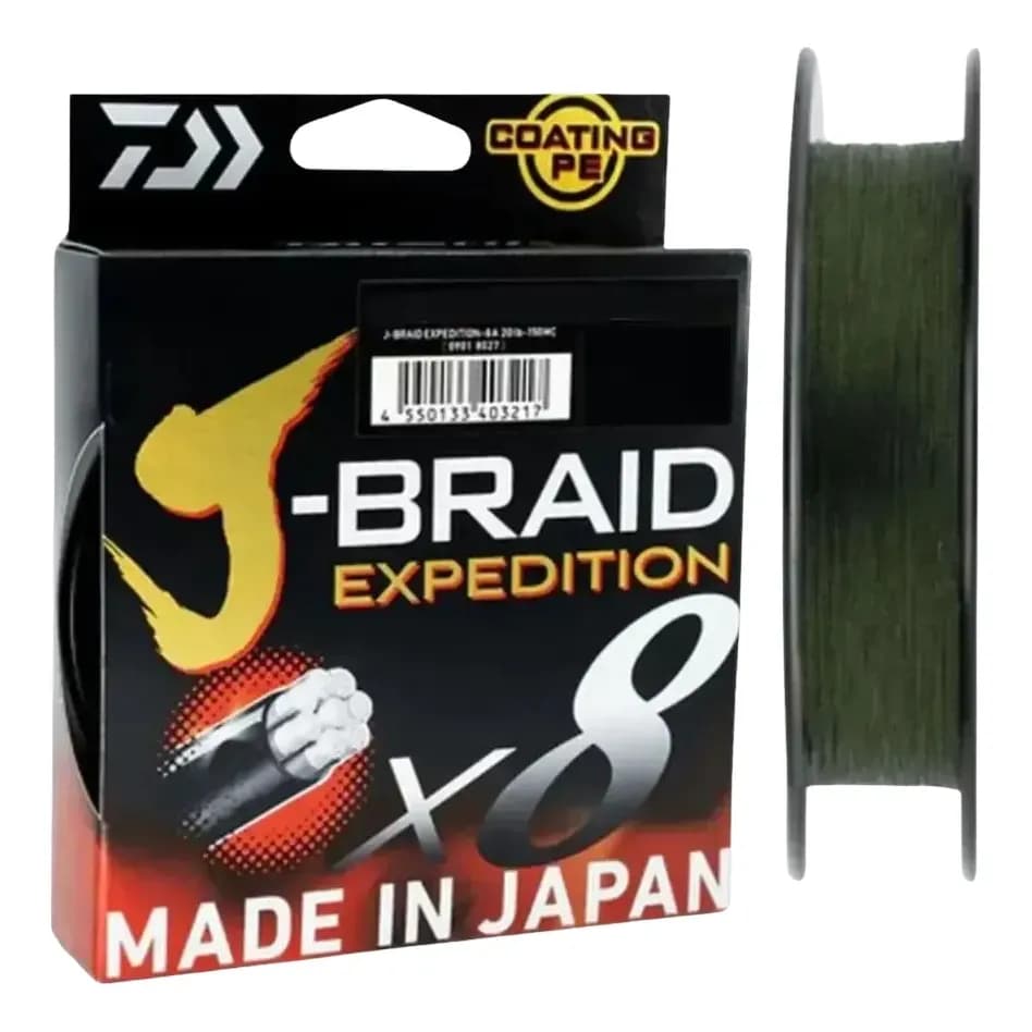 Mult Daiwa J-braid Expedition 15 Lb = 0.16mm - 300m Verde