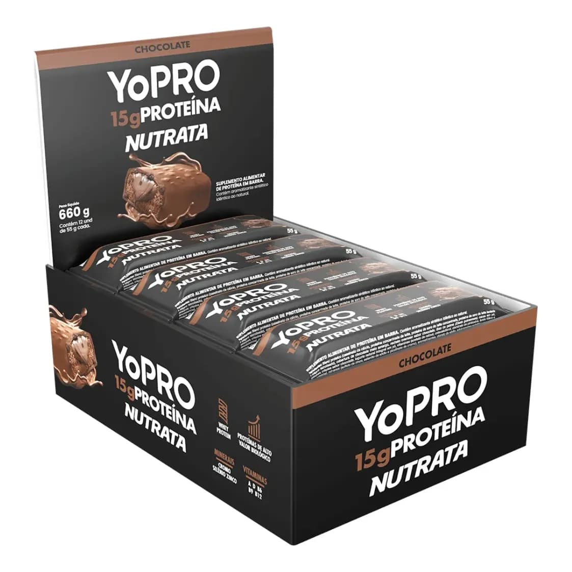 Barra de proteína Nutrata de sabor Chocolate x 12 un