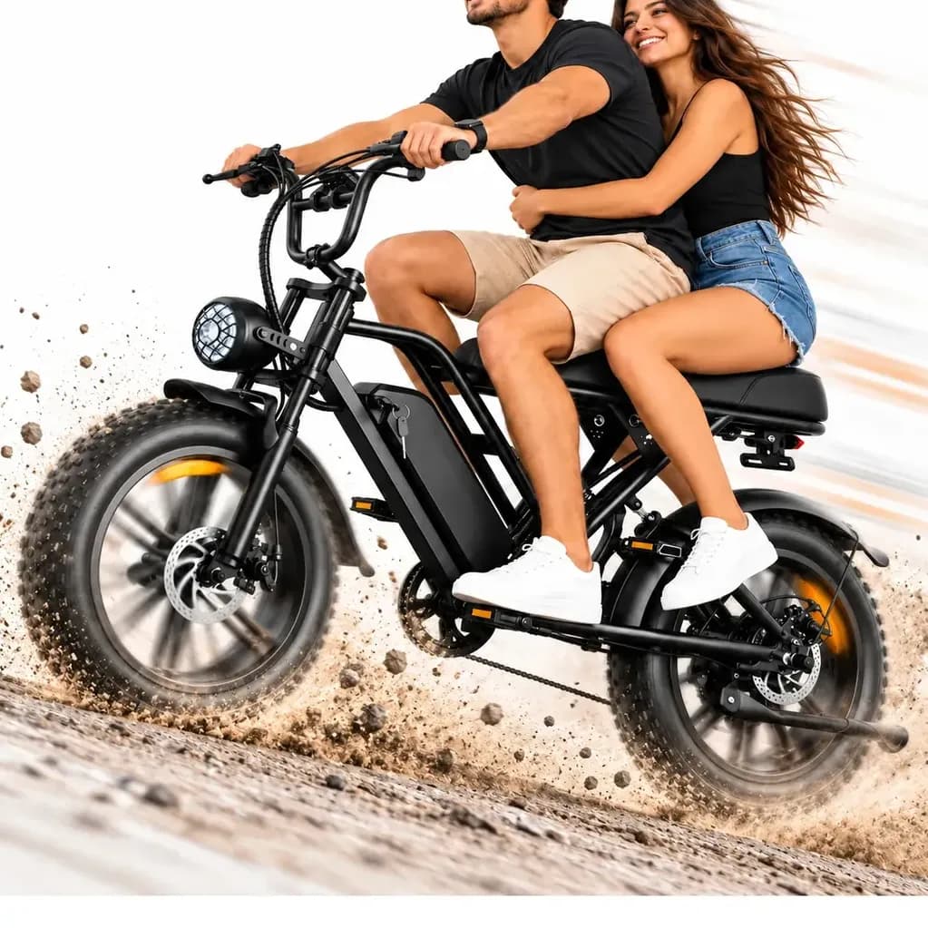 Bicicleta Elétrica AMYET G60 Pico 1500W Fat Tire 20x4.0 Bateria Removível 48V 20Ah Shimano 7 Marchas Autonomia até 60km Preto
