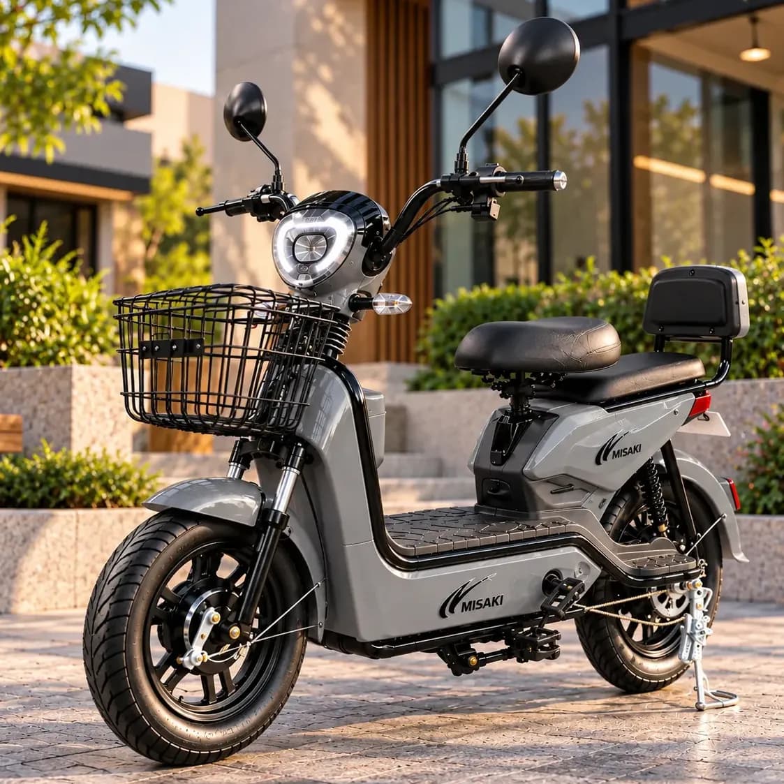 Motocicleta Elétrica Bike Scooter Sem Cnh 800w Mobilidade Cinza