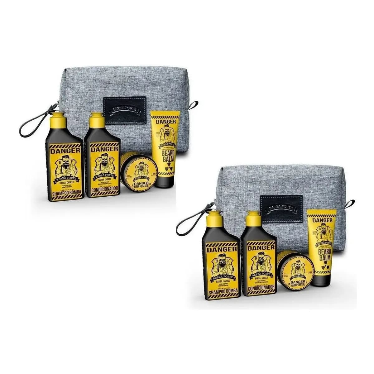 2 Kit Viagem Danger - Barba E Cabelo - Barba Forte