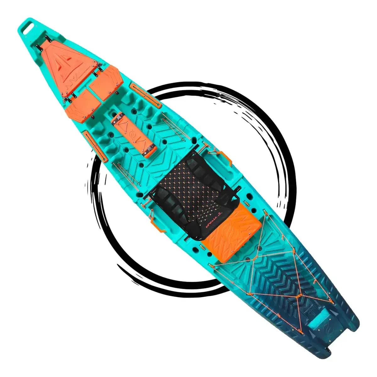 Caiaque De Pesca Hiperion  Completo C/ Cadeira  E Remo - Titan Cor Oceano