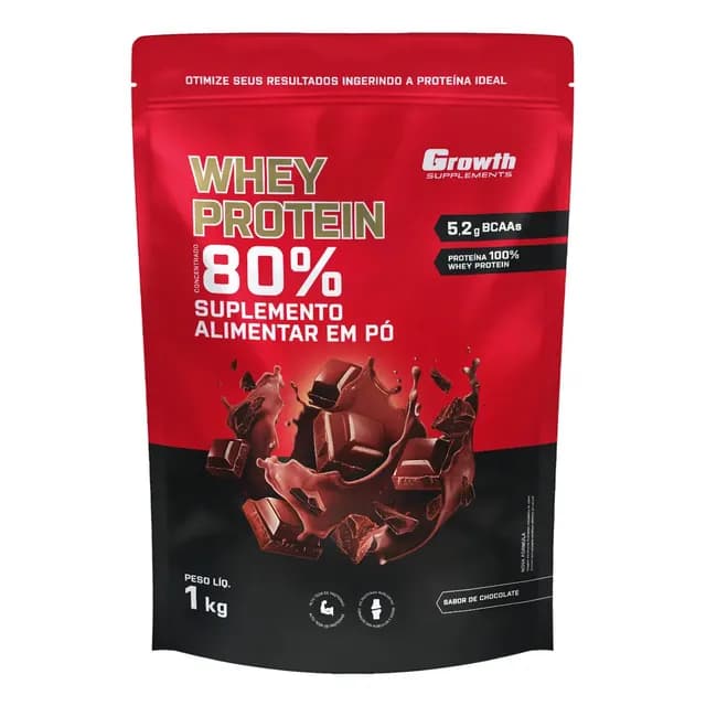 Whey Protein Concentrado 1kg Growth Supplements - Chocolate