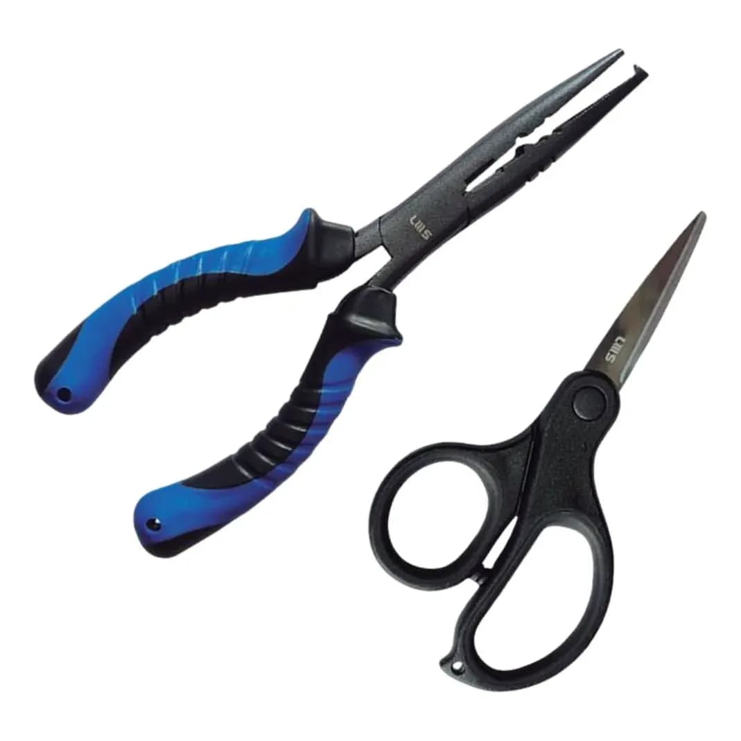Kit Lumis Alicate De Bico Multifuncional E Tesoura - A18-t14 Cor Azul-turquesa