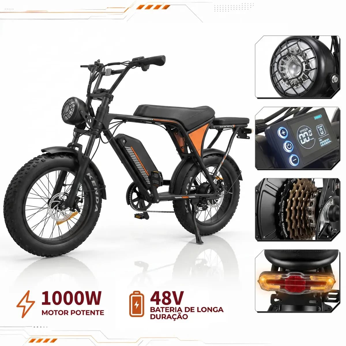 KORR Bicicleta Elétrica 1505C 1000W 48V 26km/h