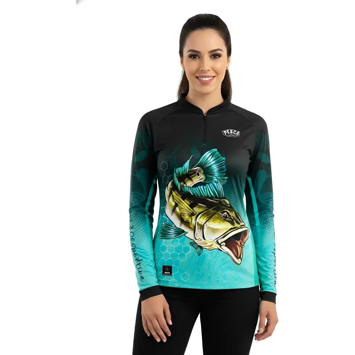 Camisa Camiseta Blusa De Pesca Família Igual Tucunaré C Uv50