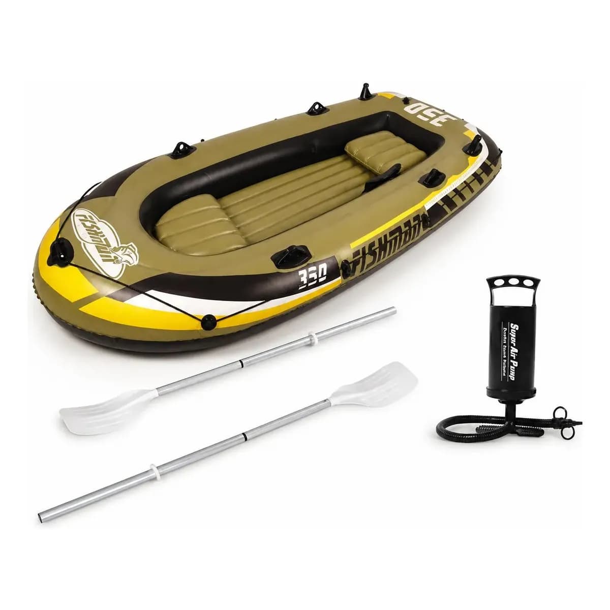 Bote  Inflável Remos + Bomba Fishman 350 Pathfinder Até 340kg